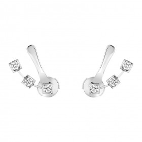 Boucles d’Oreilles Dinh Van Le Cube Diamant Or Blanc Et Diamants