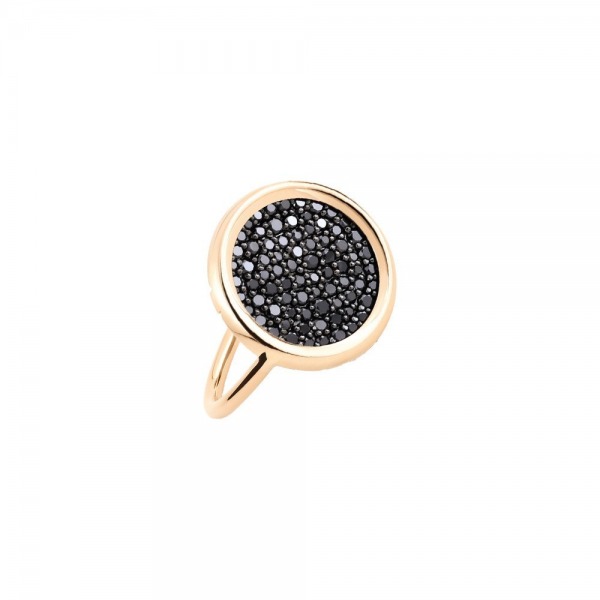 Bague Ginette NY Disc Ring Baby Diamants noirs