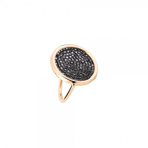 Bague Ginette NY Disc Ring Diamants noirs