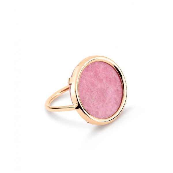 Bague Ginette NY Disc Or rose et Rhodonite