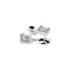 Paire Boucles TOM G Moderne Or Blanc Diamant 0,4 carat + diamants