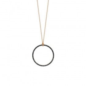 Collier Ginette NY Baby Black Diamants Circle Or Rose