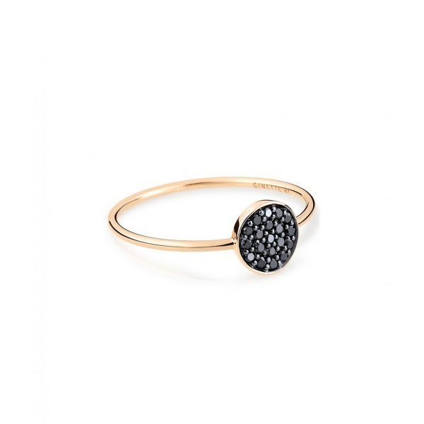 Bague Ginette NY Mini Black Diamants Ever Disc