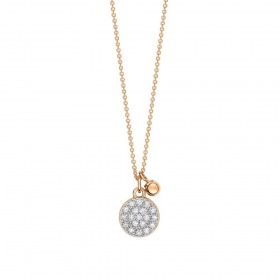 Collier Ginette NY  Diamants MINI EVER DISC ON CHAIN or rose