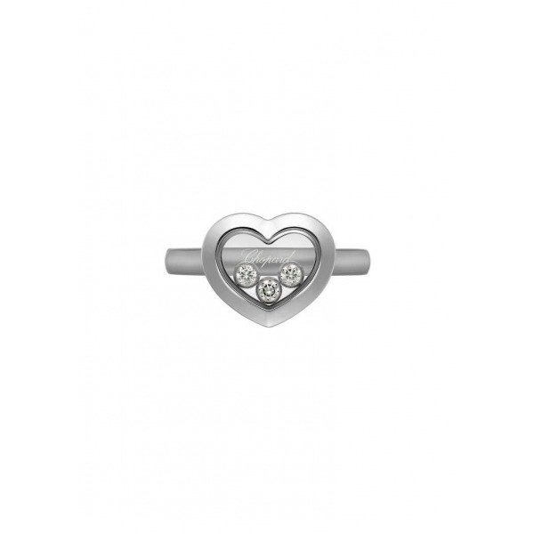 Bague Chopard Happy Diamonds Happy Icons Cœur or blanc 3 diamants mobiles