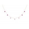 Collier La Brune &amp; La Blonde Confetti Rose 7 pierres: saphirs roses  &amp; rubis or rose