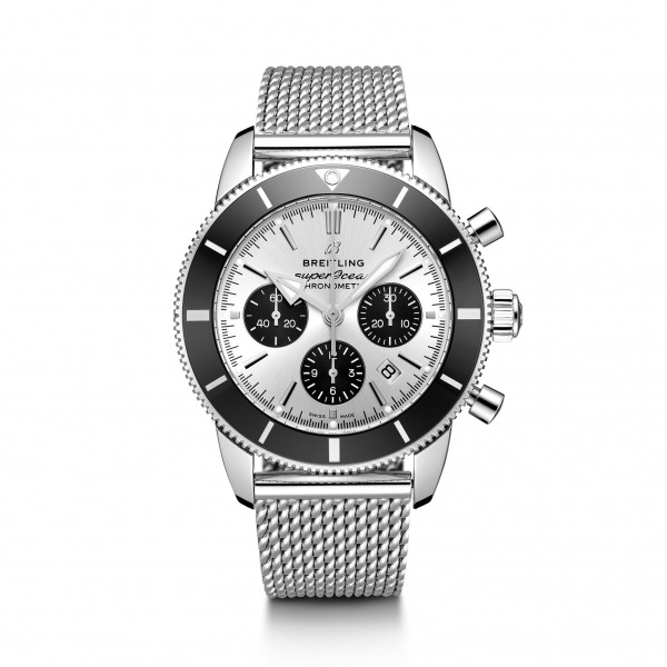 Montre Breitling  Superocean Heritage B01 44 mm Chronographe Acier Argent Bracelet acier