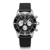 Montre Breitling  Superocean Heritage B01 44 mm Chronographe Acier Noir Bracelet caoutchouc Aéro Classic boucle déployante