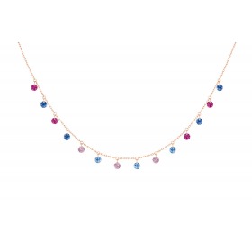 Collier La Brune & La Blonde Confetti Venice 14 pierres or rose