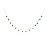 Collier La Brune &amp; La Blonde Confetti RIO 14 pierres saphirs bleus tsavorites or jaune
