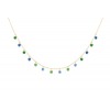 Collier La Brune &amp; La Blonde Confetti RIO 14 pierres saphirs bleus tsavorites or jaune