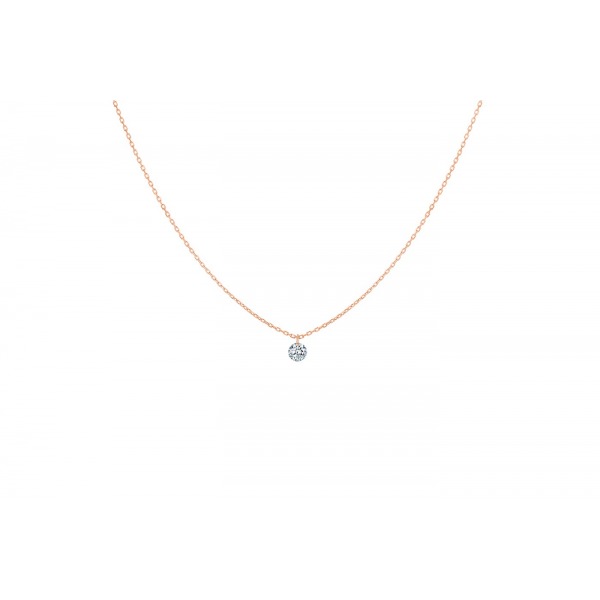 Collier La Brune & La Blonde 360° Diamant 0.10 carat or rose