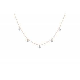 Collier La Brune & La Blonde 360° 5 diamants 0.35 carat or rose