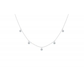 Collier La Brune & La Blonde 360° 5 diamants 0.35 carat or blanc