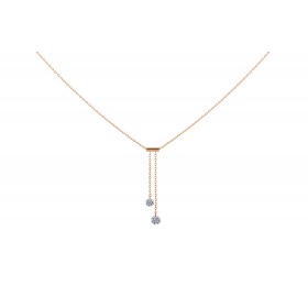 Collier La Brune & La Blonde 360° Cravate Diamant 0.20 carat or rose