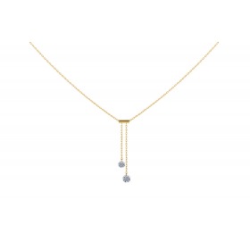Collier La Brune & La Blonde 360° Cravate Diamant 0.20 carat or jaune