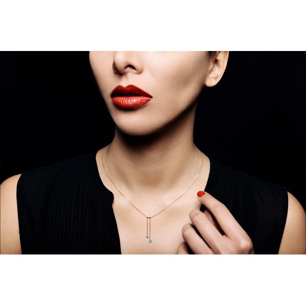 Collier La Brune & La Blonde 360° Cravate Diamant 0.20 carat or jaune