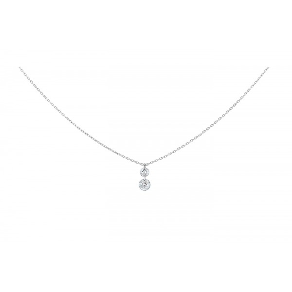 Collier La Brune & La Blonde 360° Duo 2 Diamants 0.20 carat or blanc