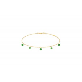 Bracelet La Brune &amp; La Blonde Confetti Vert 5 pierres 0.65 carat or jaune