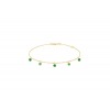 Bracelet La Brune &amp; La Blonde Confetti Vert 5 pierres 0.65 carat or jaune