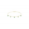 Bracelet La Brune &amp; La Blonde Confetti Vert 5 pierres 0.65 carat or jaune
