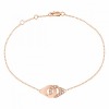 Bracelet  Dinh Van Menottes R8 1/2 Diamants Or Rose sur chaîne