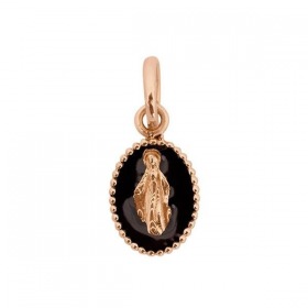 Pendentif gigi CLOZEAU Madone  or rose et résine noire