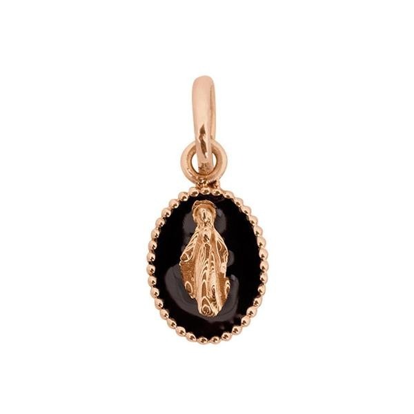 Pendentif gigi CLOZEAU Madone  or rose et résine noire