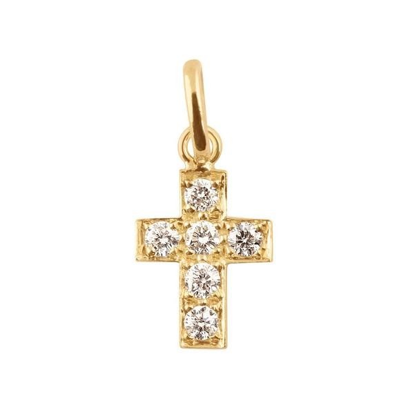 Pendentif gigi CLOZEAU Croix or jaune et diamants