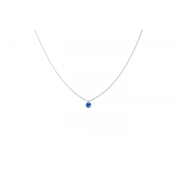 Collier La Brune &amp; La Blonde Confetti Saphir Bleu 0.30 carat or blanc