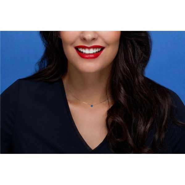 Collier La Brune & La Blonde Confetti solitaire saphir bleu
