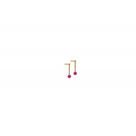 Mini Pendants d’Oreilles La Brune & La Blonde Confetti Rubis or rose