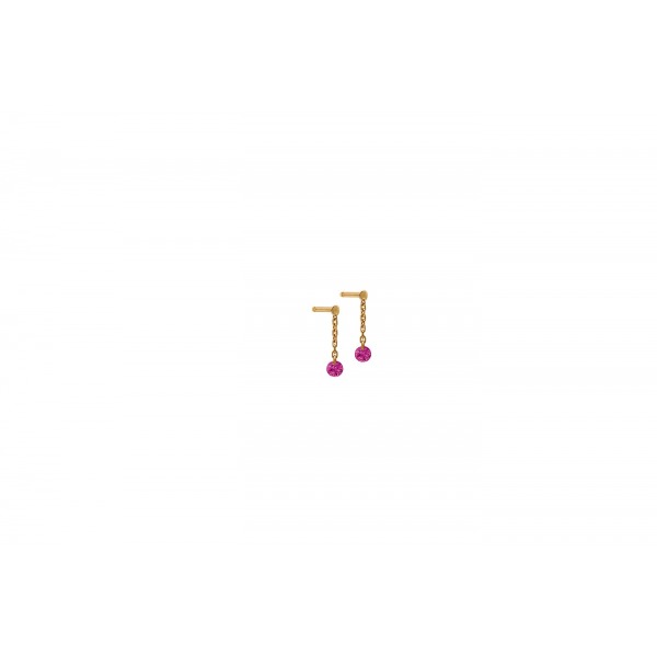 Mini Pendants d’Oreilles La Brune &amp; La Blonde Confetti Rubis or rose