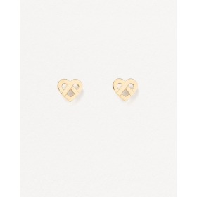 Boucles d'Oreilles Poiray Coeur Entrelacé Or Jaune