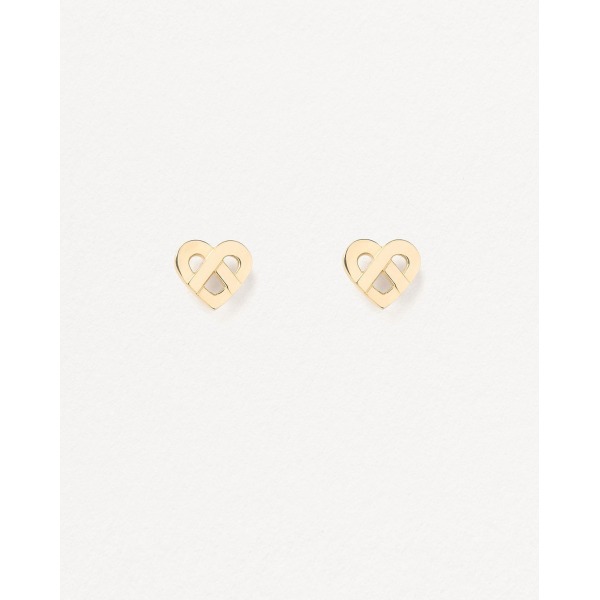 Boucles d'Oreilles Poiray Coeur Entrelacé Or Jaune