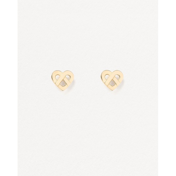 Boucles d'Oreilles Poiray Coeur Entrelacé Or Jaune