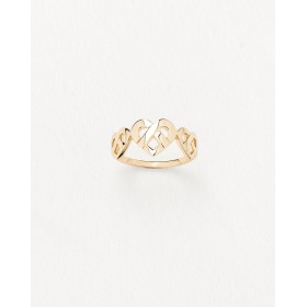 Bague Poiray Coeur Entrelacé 3 Coeurs Or Jaune