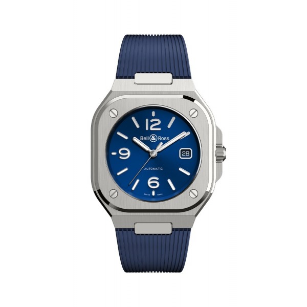 Montre BELL & ROSS BR05 BLUE STEEL Bracelet Caoutchouc