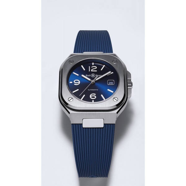 Montre BELL & ROSS BR05 BLUE STEEL Bracelet Caoutchouc