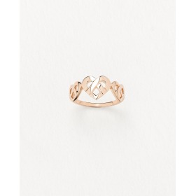 Bague Poiray Coeur Entrelacé 3 Coeurs Or Rose