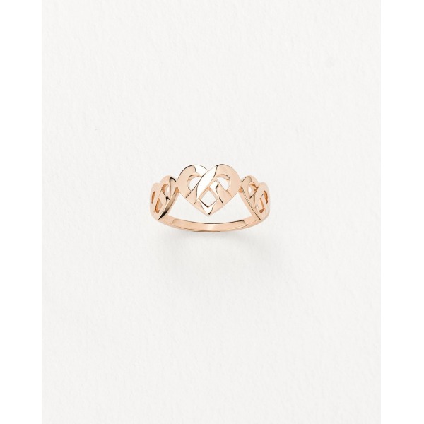 Bague Poiray Coeur Entrelacé 3 Coeurs Or Rose