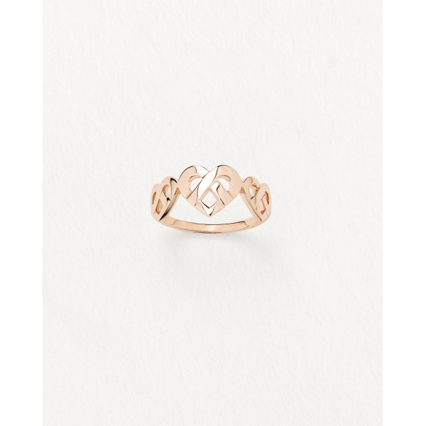 Bague Poiray Coeur Entrelacé 3 Coeurs Or Rose