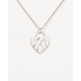 Pendentif Poiray Coeur Entrelacé Or Blanc Moyen Modèle