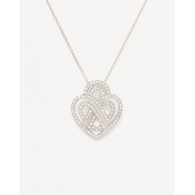 Collier Poiray Coeur Entrelacé Moyen Modèle Or Blanc Et Diamants