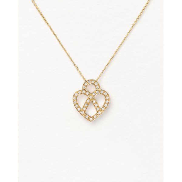 Collier Poiray Coeur Entrelacé Petit Modèle Or Jaune Et Diamants