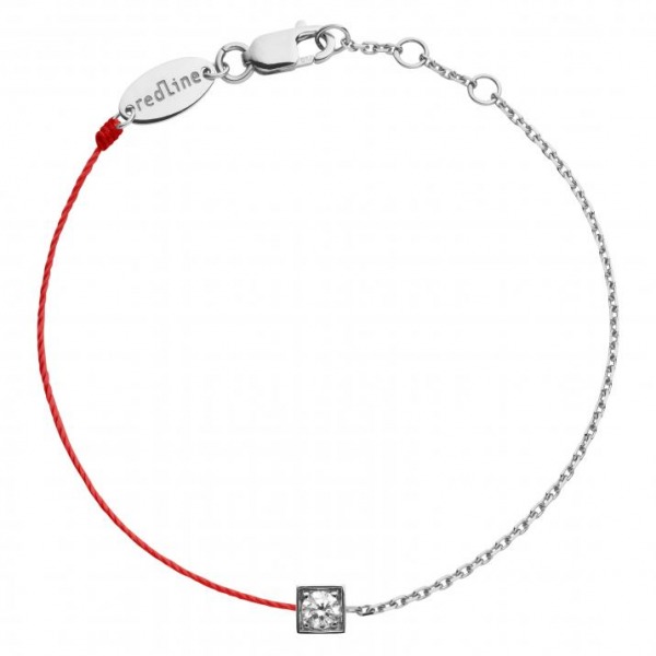 Bracelet Redline Cube Fil & Chaîne Or Blanc Avec Diamant 0.10