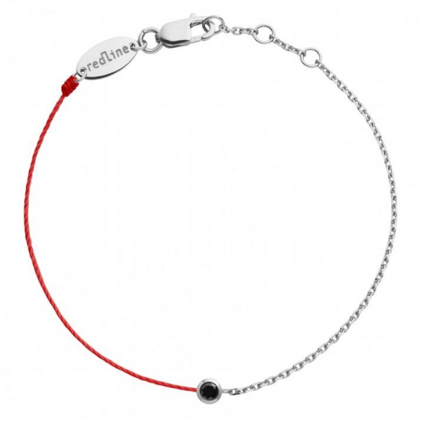 Bracelet Redline Kcolor fil et chaîne Diamant noir 0.10 carat serti clos