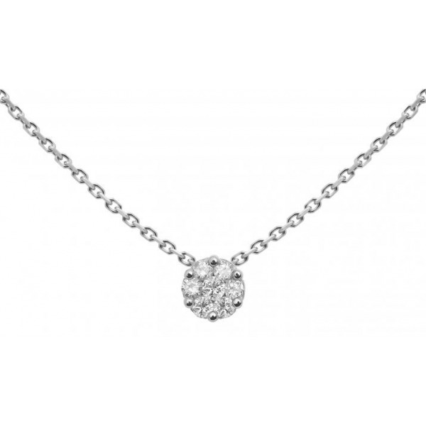 Collier Redline So Illusion chaîne avec diamants 0.10 carat en serti invisible or blanc
