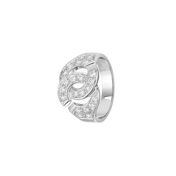 Bague Menottes Dinh Van R12 or blanc diamants