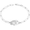 Bracelet Dinh Van Menottes R12 Diamants or blanc sur chaîne